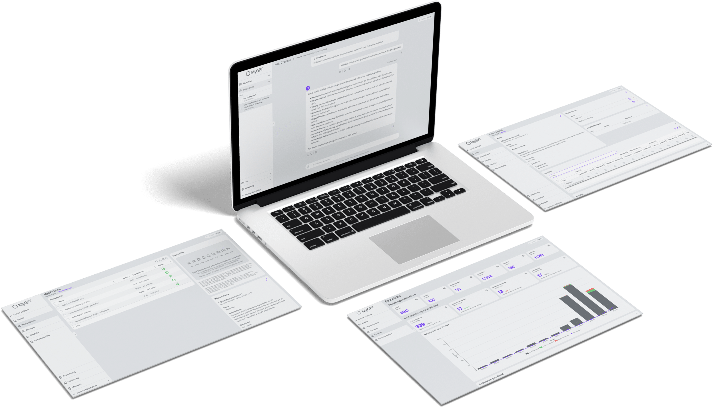 mehrere Screens von MyGPT